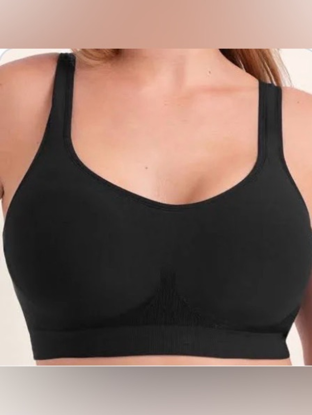 Truekind Daily Comfort Wireless Shaper Bra Black Medium NWT